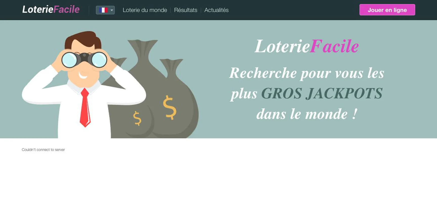 Capture d’écran réelle du site Loterie-Facile.com